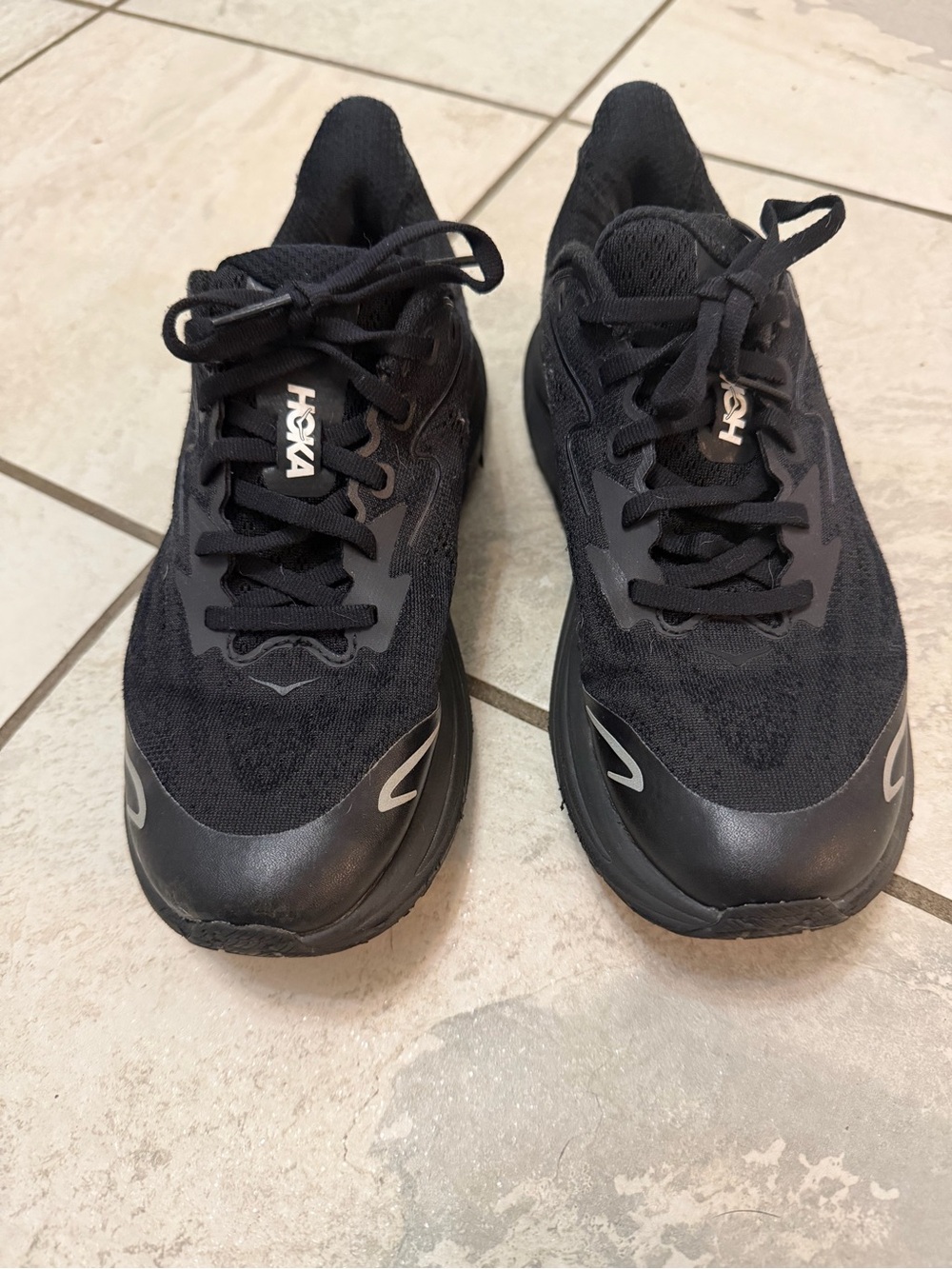 Hoka Kids Black Clifton 10 Running Shoes